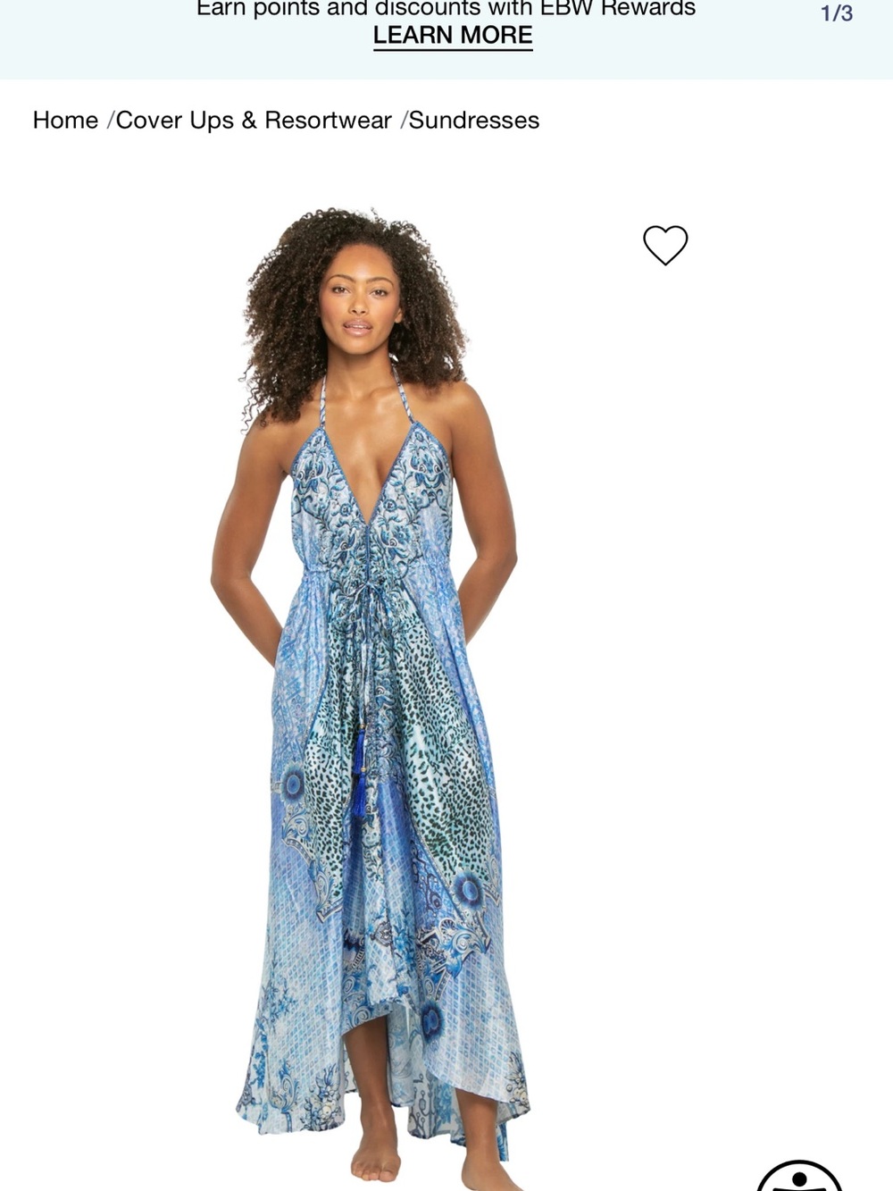 NWT Blue Halter Maxi Sundress - Lightweight Beach Cover-Up